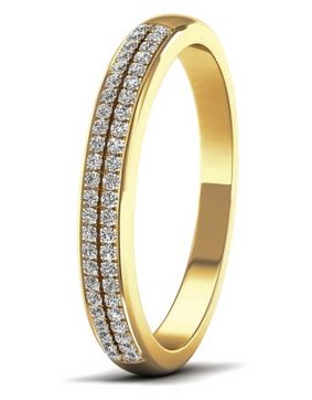 Lykken Elegance Double tier diamond ring in yellow gold 0,15 ct