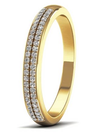Lykka Elegance Double tier diamond ring in yellow gold 0,14 ct
