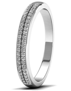 Lykka Elegance Double tier diamond ring in white gold 0,15 ct