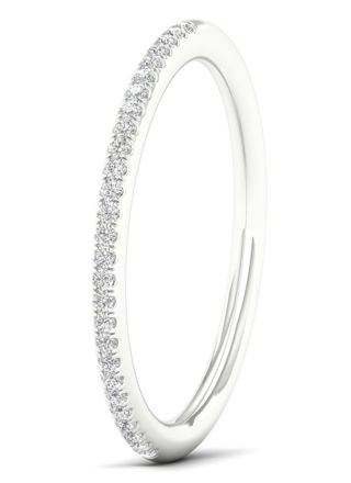 Lykka Elegance half eternity diamond ring in white gold 0,08 ct 