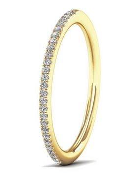 Lykken Elegance half eternity diamond ring in yellow gold 0,08 ct