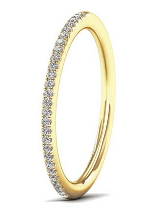 Lykka Elegance half eternity diamond ring in yellow gold 0,08 ct 