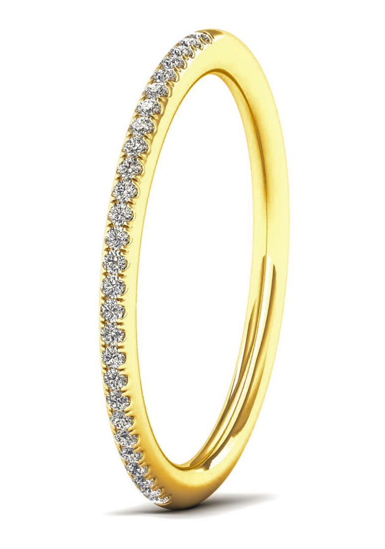 Lykka Elegance half eternity diamond ring in yellow gold 0,08 ct -170