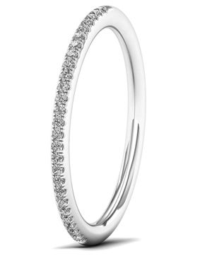 Lykken Elegance half eternity diamond ring in white gold 0,08 ct
