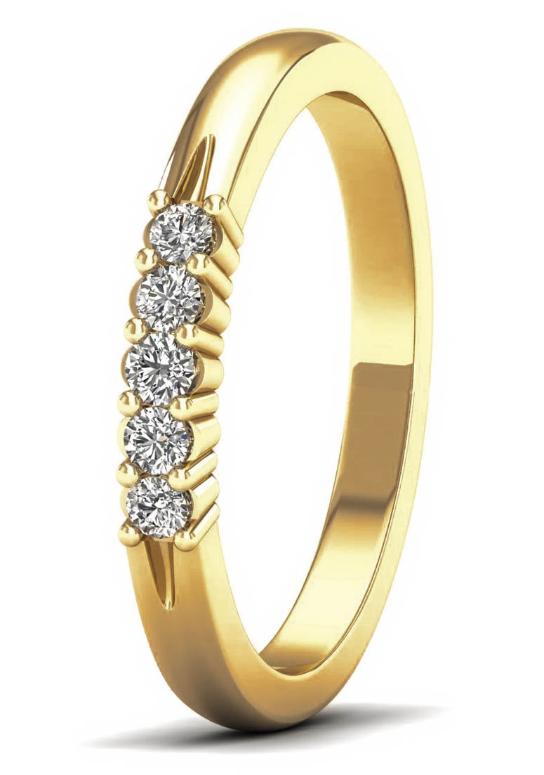 Lykka Elegance eternity diamond ring yellow gold 0,14 ct