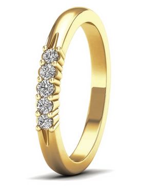 Lykka Elegance eternity diamond ring yellow gold 0,14 ct