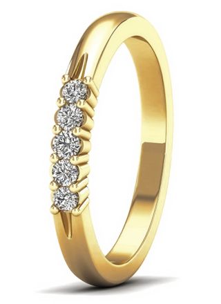 Lykka Elegance eternity diamond ring yellow gold 0,14 ct