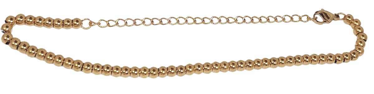 Bosie gold-colored 4mm metal pearl bracelet/anklet steel SL1268G
