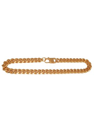 Bosie gold-colored satin finished curb chain bracelet 6mm SBB-6G-SAT-H