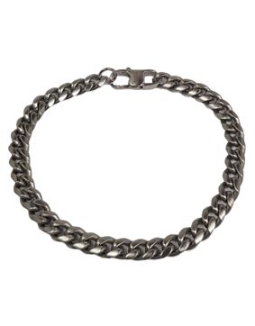 Bosie gray satin finished curb chain bracelet 6mm SBB-6S-SAT-H