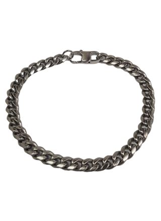 Bosie gray satin finished curb chain bracelet 6mm SBB-6S-SAT-H