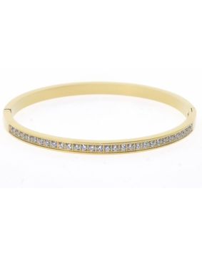 Bosie gold-colored 2,6mm hinged bangle bracelet with cz ST1544GOLD-4,2
