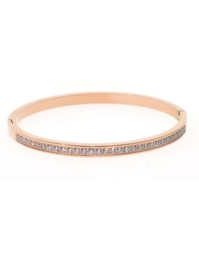 Bosie rose gold-colored 2,6mm hinged bangle bracelet with cz ST1544ROSE-4,2