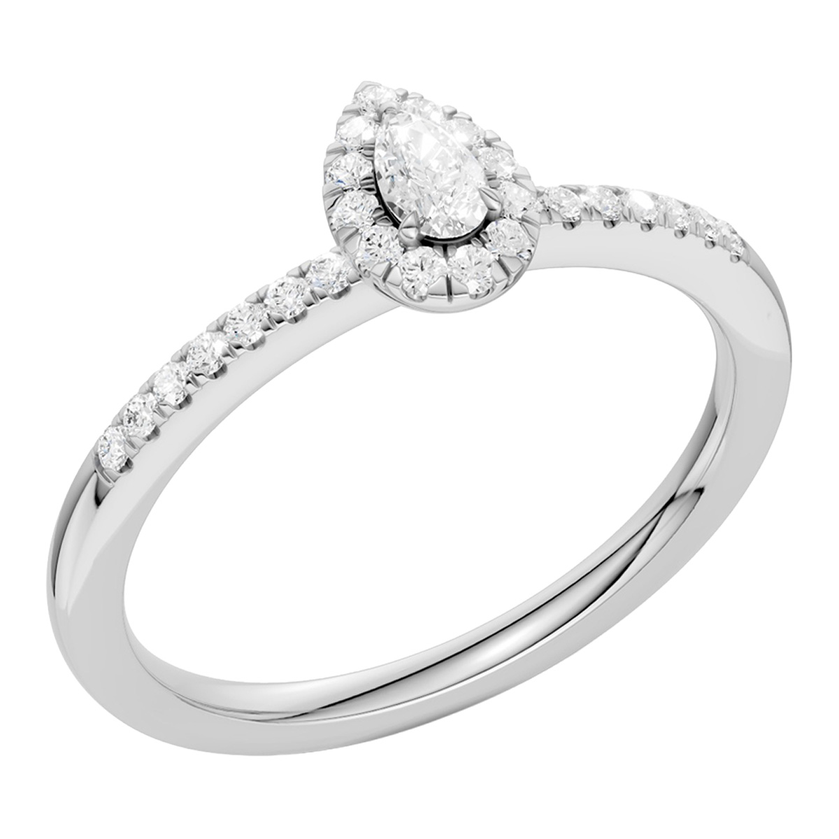 Midem Amsterdam Halo diamond ring 0.25ct white gold