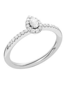 Midem Amsterdam Halo diamond ring 0.25ct white gold