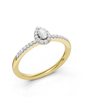 Midem Amsterdam Halo diamond ring 0.25ct gold
