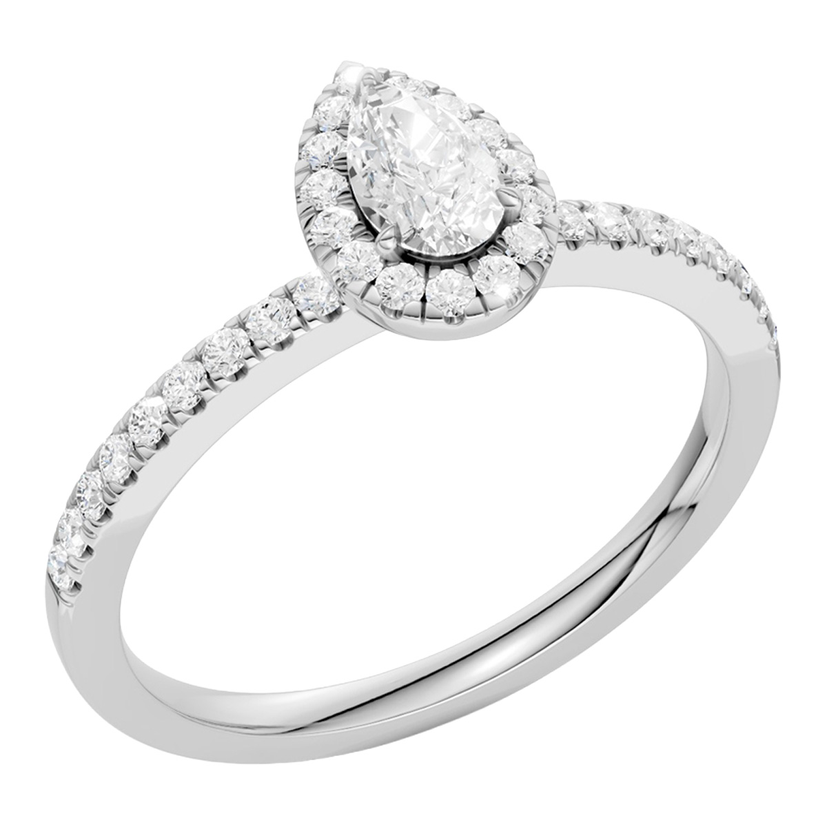 Midem Amsterdam Halo diamond ring 0.50ct white gold