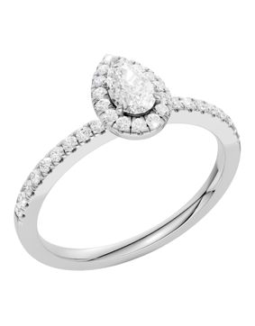 Midem Amsterdam Halo diamond ring 0.50ct white gold