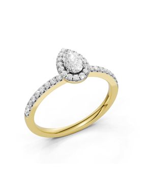 Midem Amsterdam Halo diamond ring 0.50ct gold