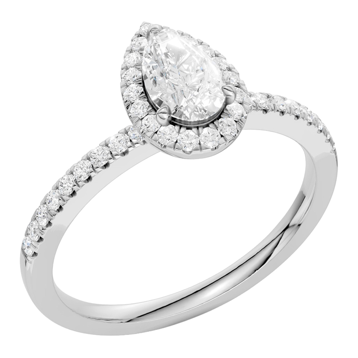 Midem Amsterdam Halo diamond ring 0.75ct white gold