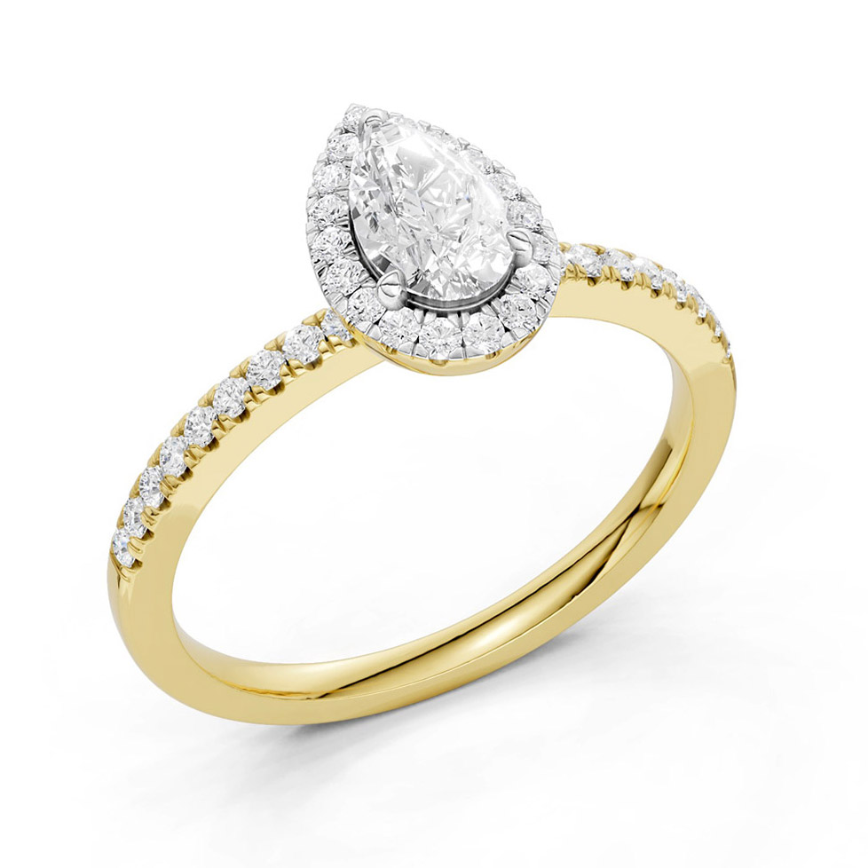 Midem Amsterdam Halo diamond ring 0.75ct gold