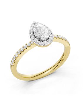 Midem Amsterdam Halo diamond ring 0.75ct gold