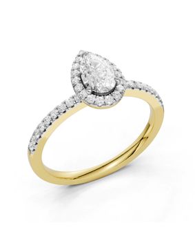Midem Amsterdam Halo diamond ring 0.75ct gold