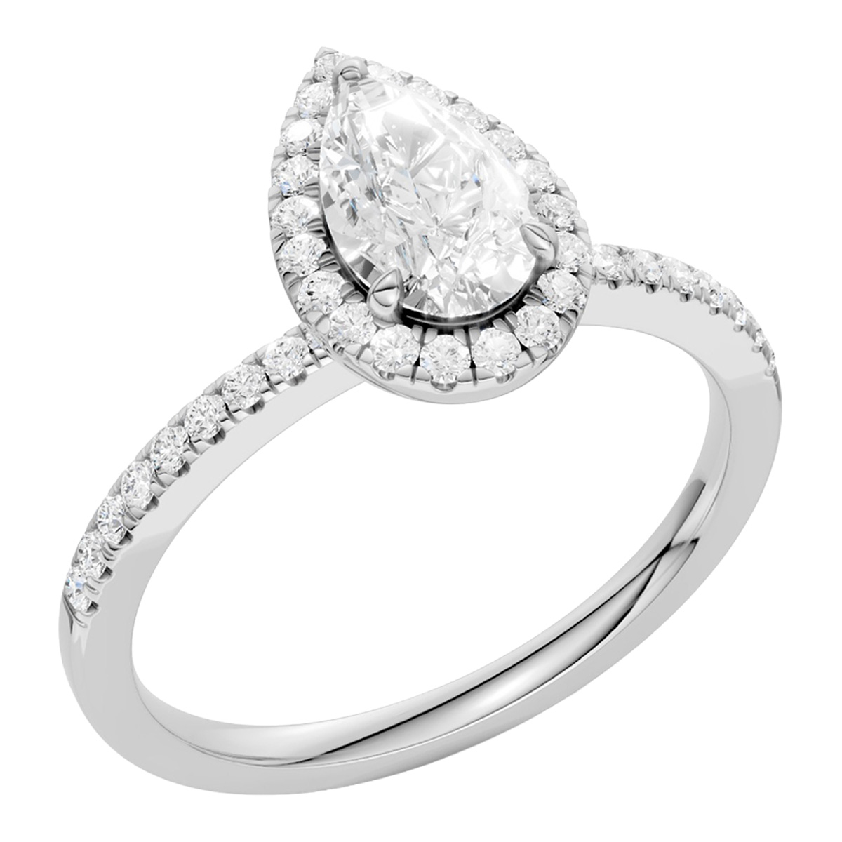 Midem Amsterdam Halo diamond ring 1.00ct white gold