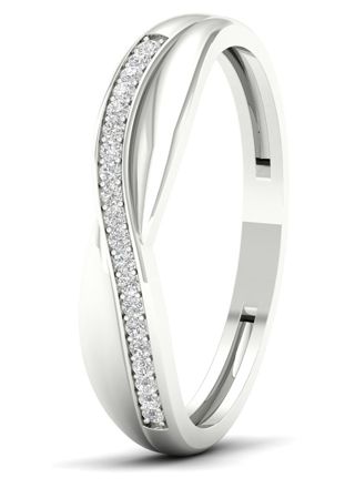 Lykka Elegance crossover diamond ring in white gold 0,07 ct