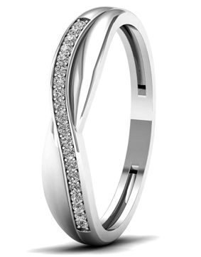 Lykken Elegance crossover diamond ring in white gold 0,07 ct