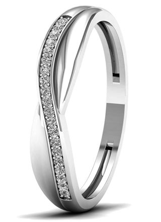Lykka Elegance crossover diamond ring in white gold 0,07 ct