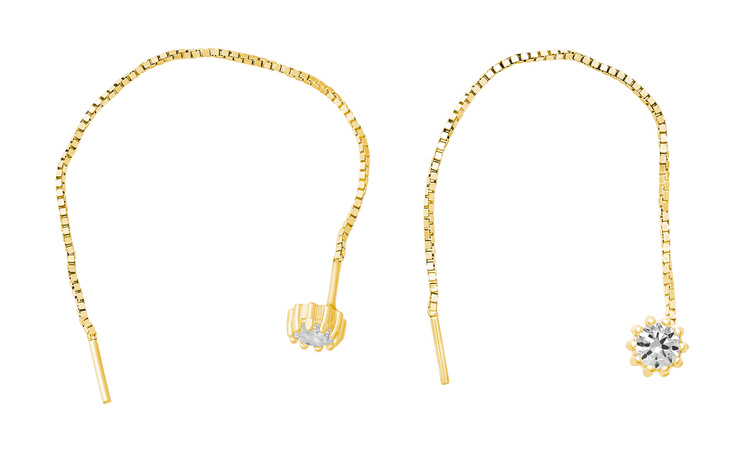 Lempikoru Bud solitaire threader earrings gold plated 53 079 01 070