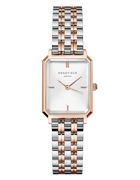 Rosefield The Octagon XS White Sunray Steel Duotone Silver Rose gold OWRSR-O64