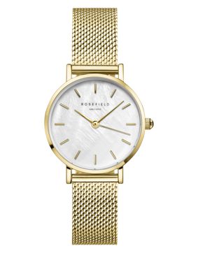 Rosefield The Small Edit White MOP Mesh Gold SMGMG-S06