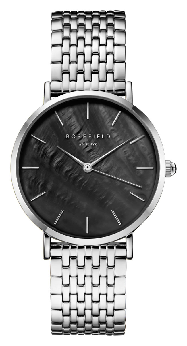 Rosefield The Upper East Side Black MOP Steel Silver UBSSS U36 watchesonline