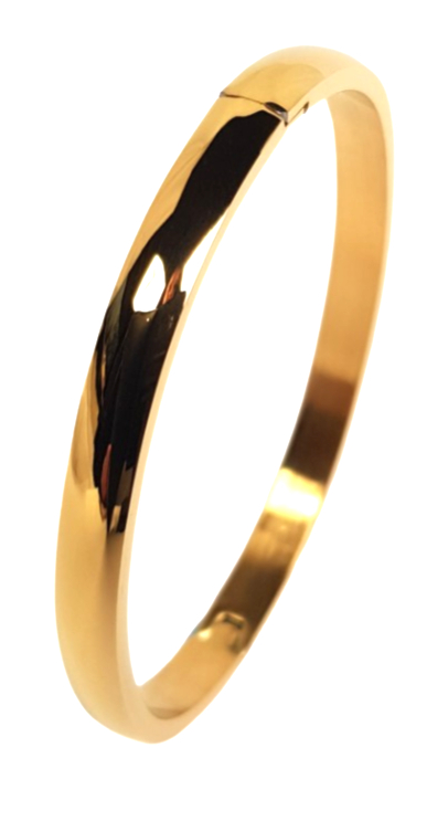 Bosie plain gold colored bangle hinged SZ1555G-6