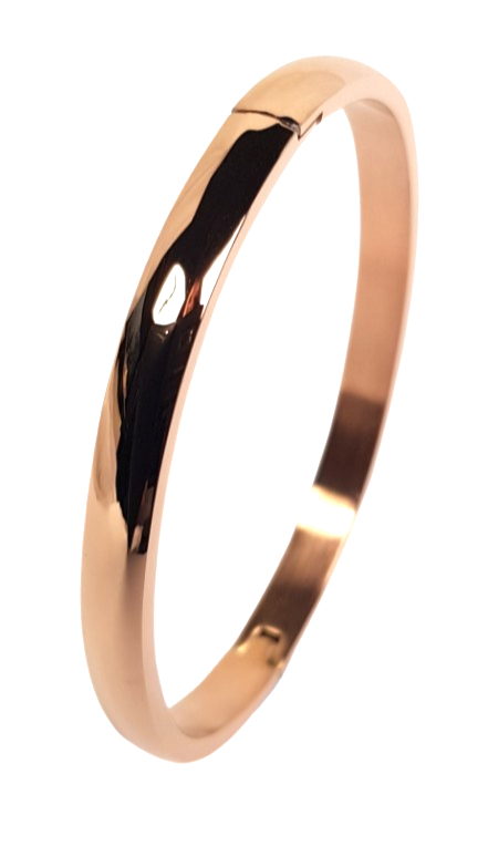 Bosie plain rose gold colored bangle hinged SZ1555R-6