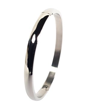 Bosie plain silver colored bangle hinged SZ1555ST-6
