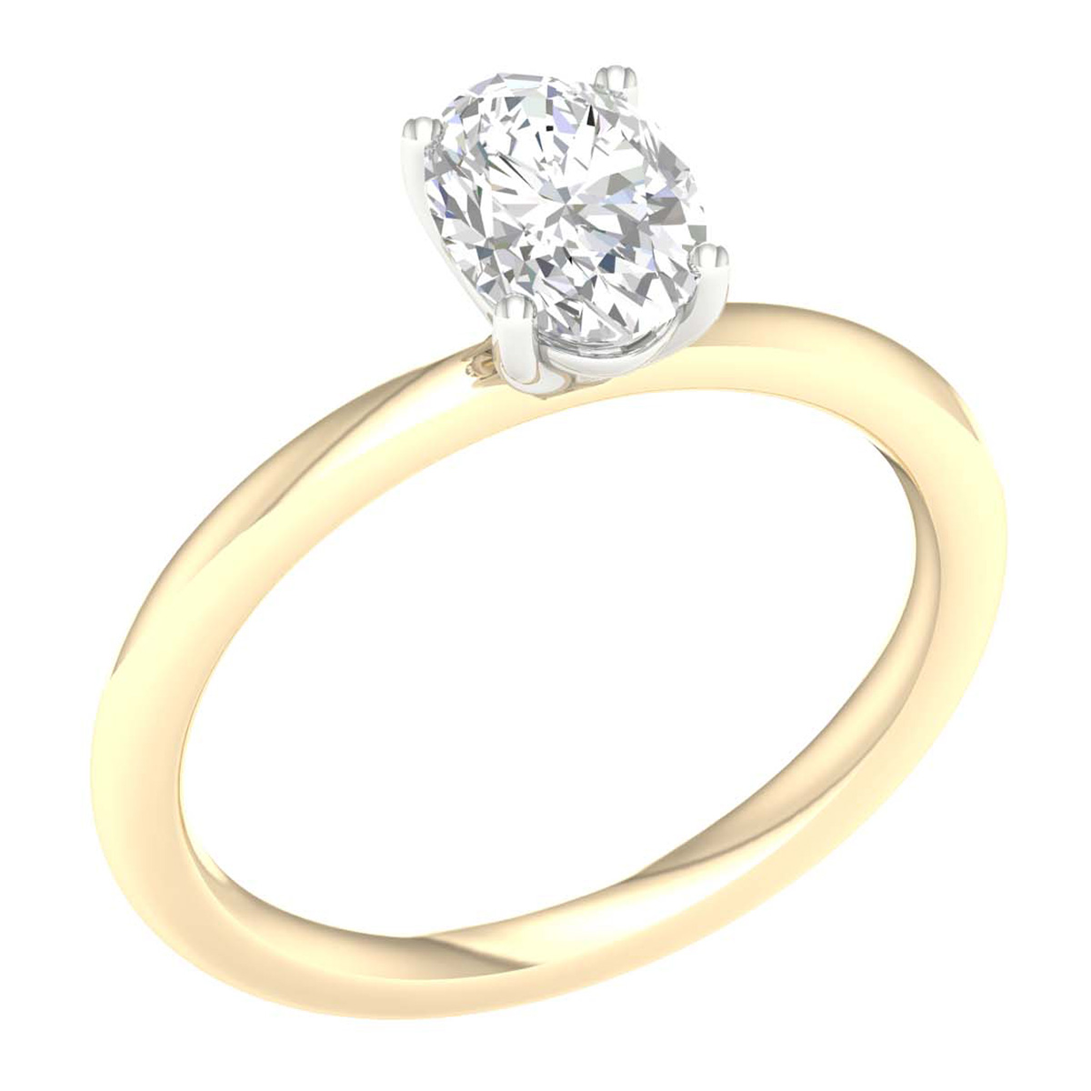 Lykken Elegance oval diamond ring gold 1.00 ct-160