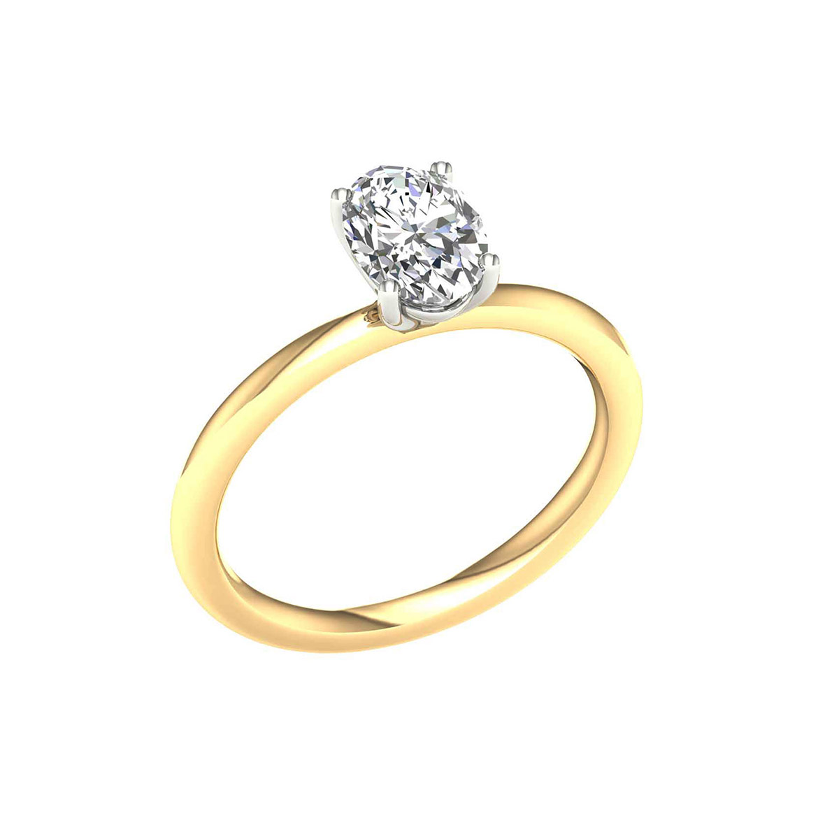 Lykken Elegance oval diamond ring gold 1.00 ct