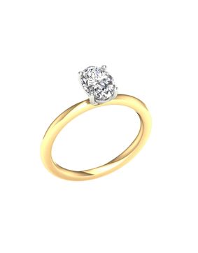 Lykken Elegance oval diamond ring gold 1.00 ct