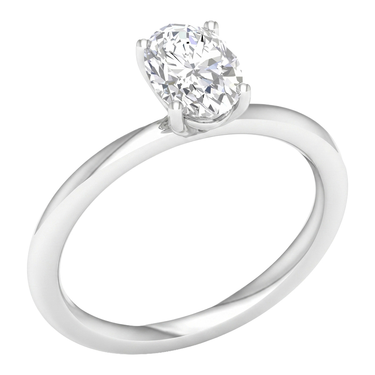 Lykken Elegance oval diamond ring white gold 1.00 ct-165