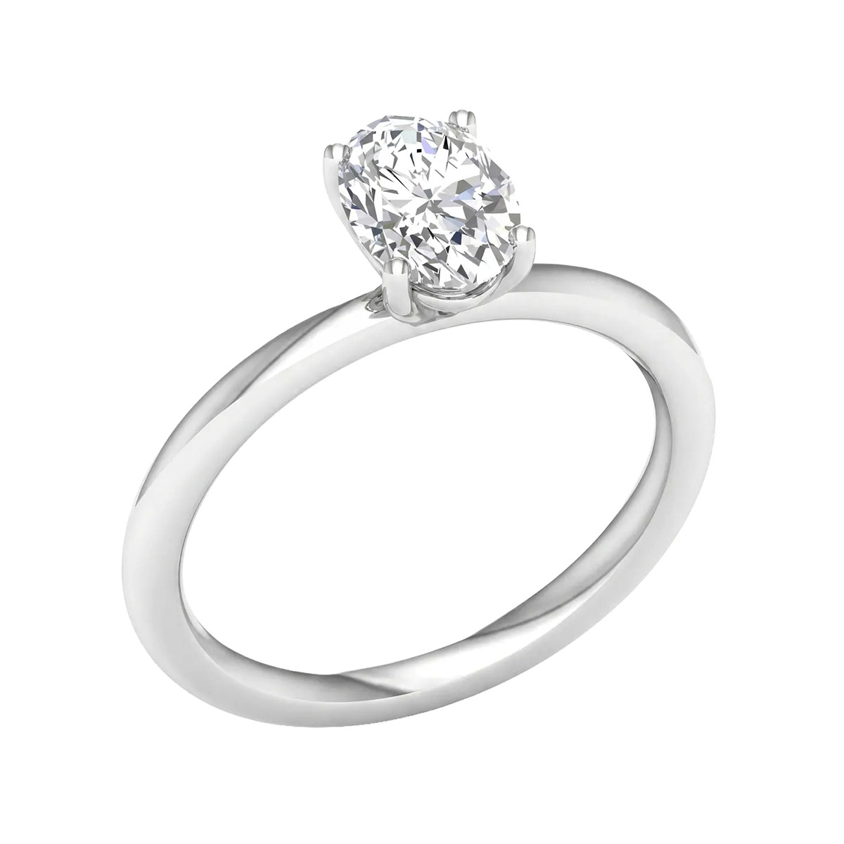 Lykken Elegance oval diamond ring white gold 1.00 ct
