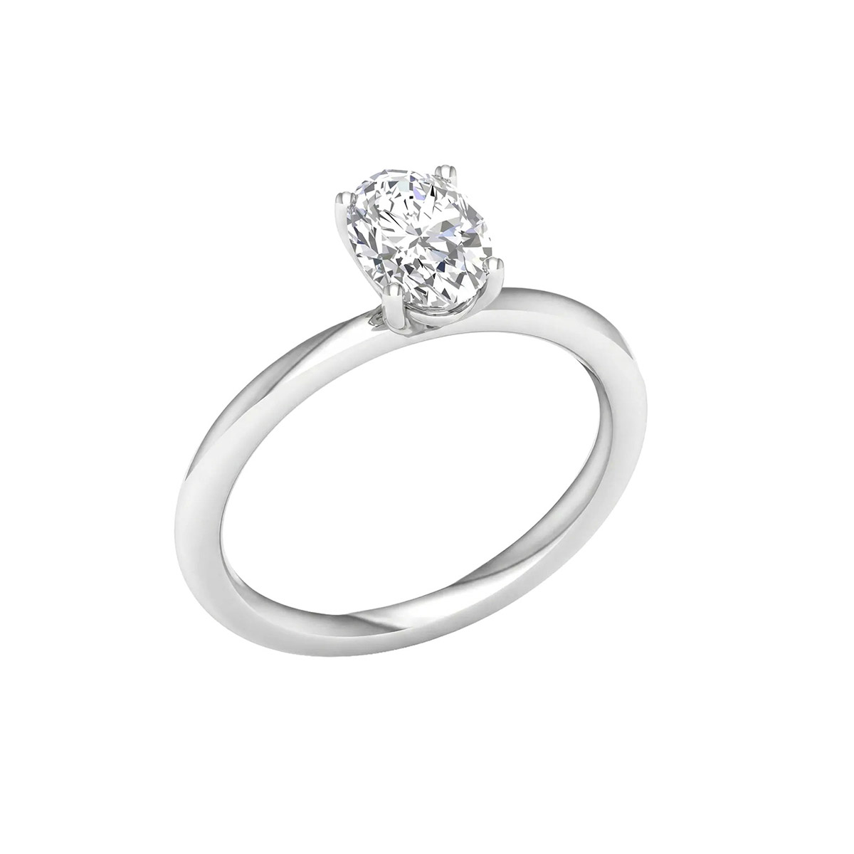 Lykken Elegance oval diamond ring white gold 1.00 ct
