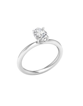 Lykken Elegance oval diamond ring white gold 1.00 ct