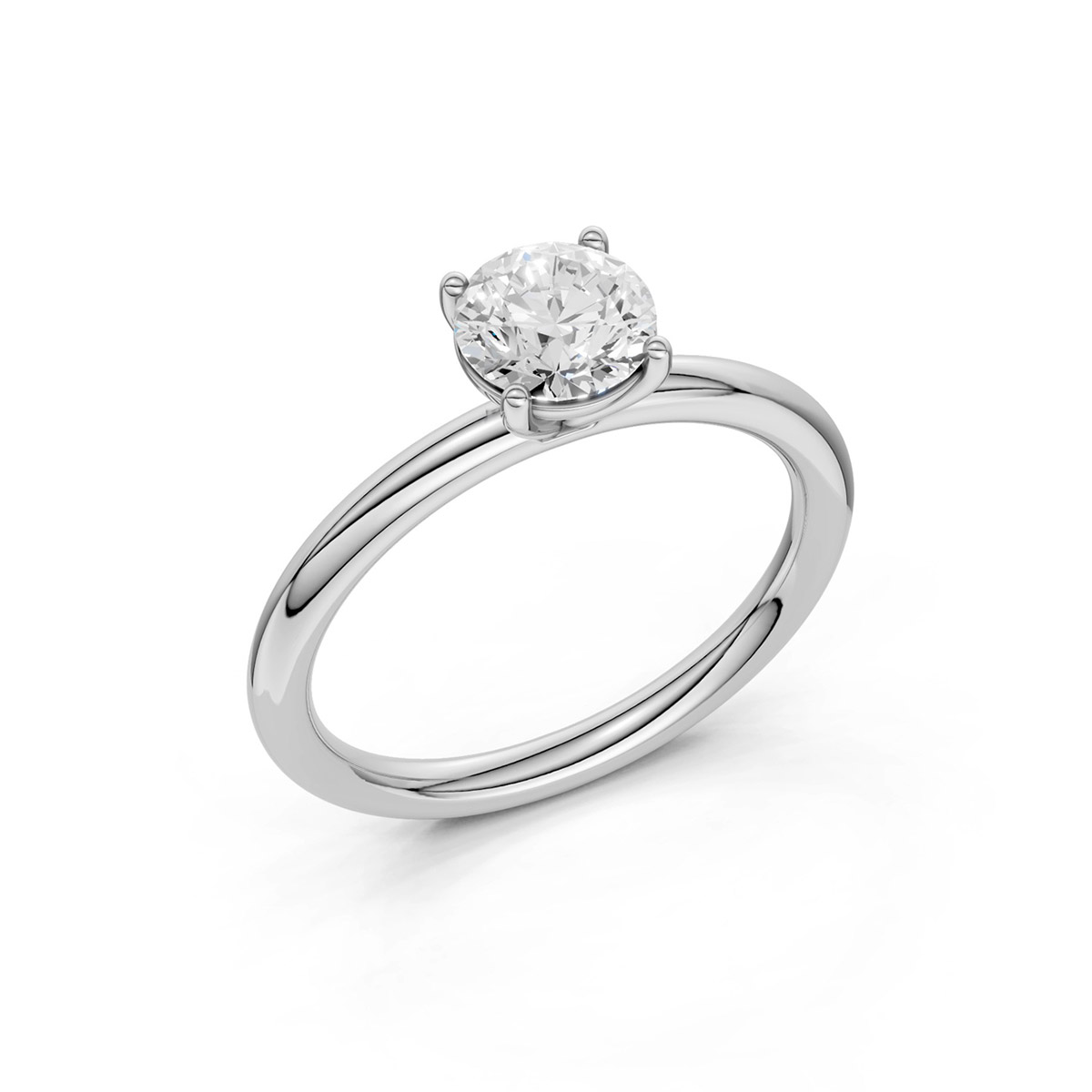 Lykken Elegance round diamond ring white gold 1.00 ct