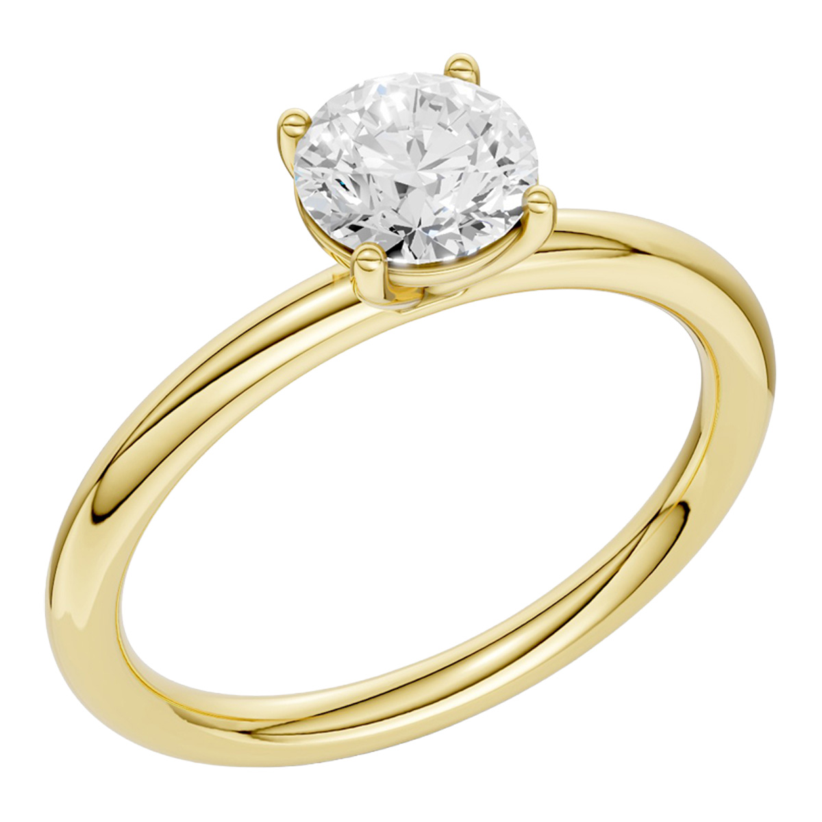 Lykken Elegance round diamond ring gold 1.00 ct-190