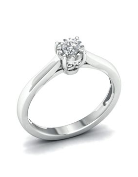 Lykka Elegance solitaire diamond ring 0,10 ct white gold 0,10 ct