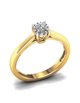 Lykken Elegance solitaire diamond ring 0,10 ct yellow gold 0,10 ct