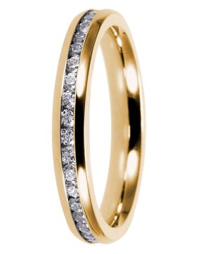 Bosie gold plated alliance ring with cubic zirconia ST3453-3 PVD-G